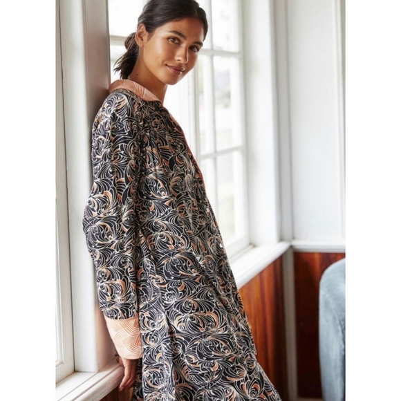 Anthropologie Mixed Print Pajama Lounge Top Size Small NWT - Picture 3 of 14